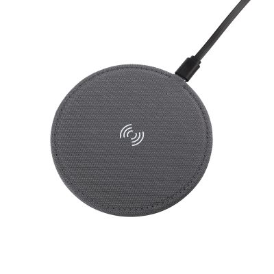 Настольное беспроводное зарядное устройство Cool Gray, переработанный пластик (RPET), серый-0