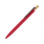 Ручка шариковая Matt из переработанного алюминия и пластика, с кнопкой из бамбука, красный