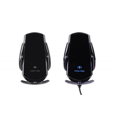 Автомобильное сенсорное беспроводное (15W) зарядное устройство Titan с набором переходников для магнитной зарядки, с подсветкой логотипа, черный-1