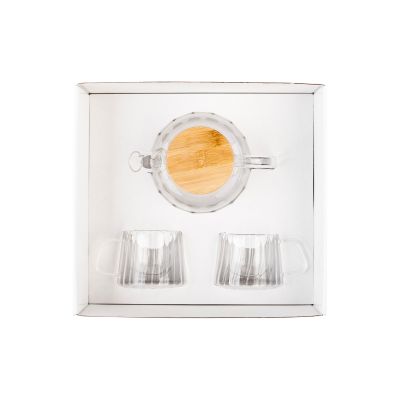 Набор подарочный Чайные традиции чайник, 2 кружки, прозрачный-1