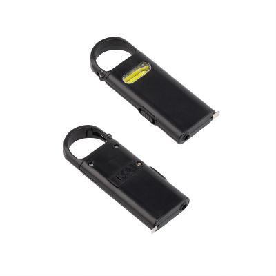 Фонарик Spark с рулеткой и карабином, черный-0