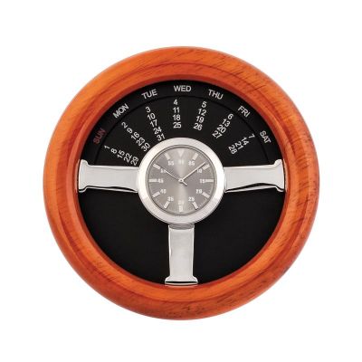 Часы-руль с календарем, коричневый-0