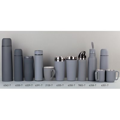 Термос Бостон с индикацией температуры, soft touch, 0,5л., серый-6