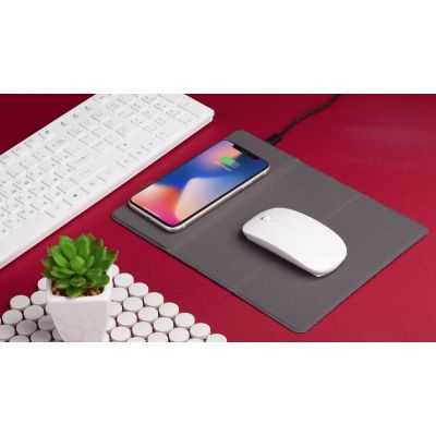 Коврик-трансформер Cool Gray с беспроводным зарядным устройством, переработанный пластик (RPET), серый-1