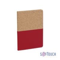 Блокнот Фьюджи уценка, формат А5, покрытие soft touch+пробка, красный