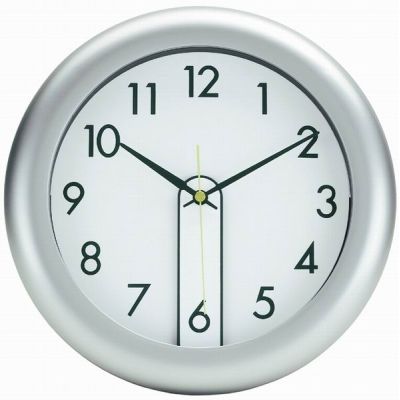 Часы настенные, белый/серебристый-0