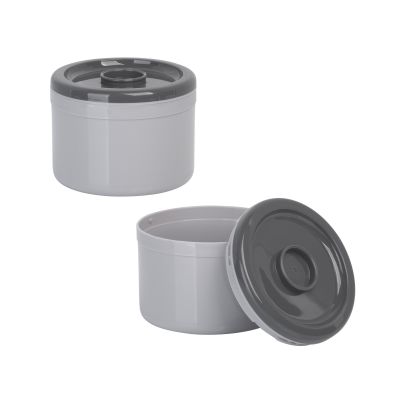 Термос с контейнерами и приборами для ланча, покрытие soft touch, черный-4