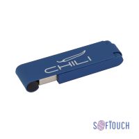 Флеш-карта Case, объем памяти 16GB, темно-синий, покрытие soft touch, темно-синий
