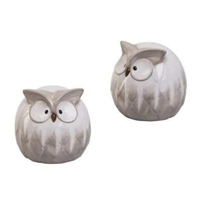 Скульптура Сова (2 штуки), бежевый-0