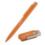Набор ручка Jupiter + флеш-карта Vostok 8 Гб в футляре, фиолетовый, покрытие soft touch#, оранжевый