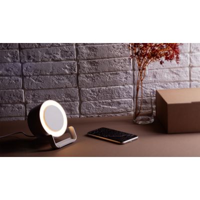 Bluetooth колонка-подставка Smart Sound с беспроводным (10W) зарядным устройством и лампой, белый-1