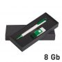 Набор ручка + флеш-карта 8Гб в футляре, белый с зеленым
