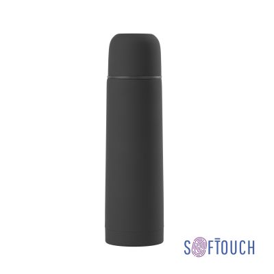 Термос Крит 500 мл, покрытие soft touch, черный-0