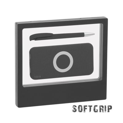 Набор подарочный Камень 8000 mAh на 2 предмета, черный-0