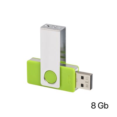 Флеш-карта TWISTA MS, 8Гб, зеленое яблоко/серебристый-0