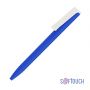 Ручка шариковая Clive, покрытие soft touch, синий с белым