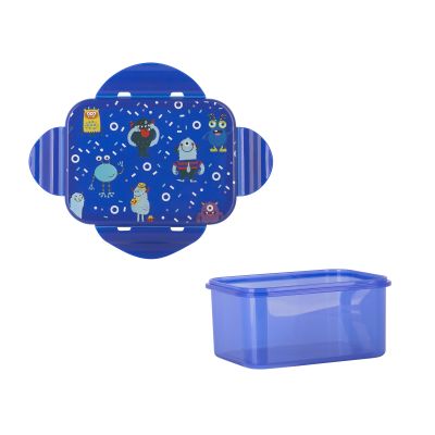 Набор с детским принтом (ланч-бокс, бутылка 450 мл), синий-2