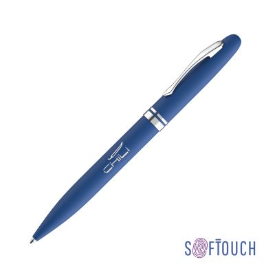 Ручка шариковая Moon, покрытие soft touch, темно-синий-0