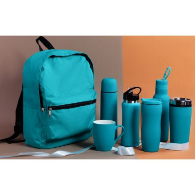 Термостакан Монтана 400 мл, покрытие soft touch, бирюзовый-5