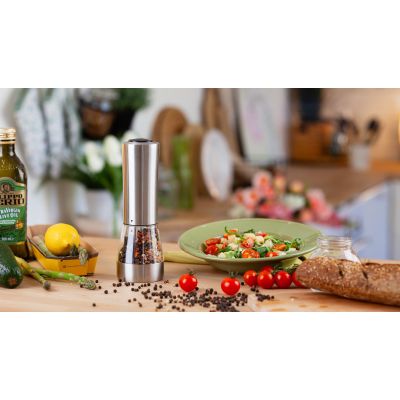 Электрическая мельница Salt&Pepper для специй двойная, стальной серый-1