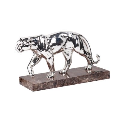 Скульптура Пантера, серебристый-0