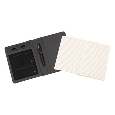 Папка А5 с беспроводным (10W) ЗУ 5000 mAh, с функцией MagSafe, сенсорным дисплеем с подсветкой логотипа и блокнотом, черный-5