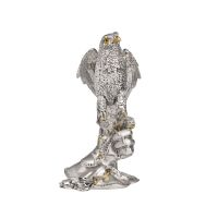 Скульптура Сокол на перчатке, серебристый