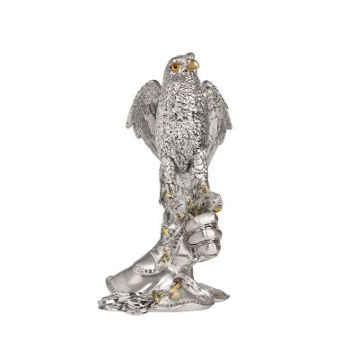 Скульптура Сокол на перчатке, серебристый-0