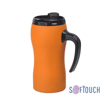 Термокружка Атлас 400 мл, покрытие soft touch, оранжевый-0