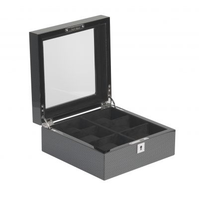 Шкатулка из дерева для 6 часов, серый с черным-0