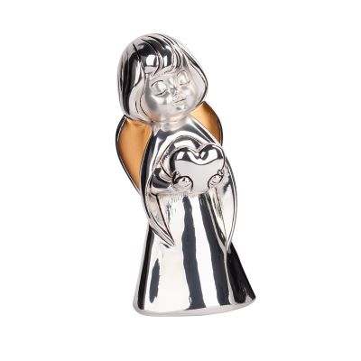 Скульптура Ангел с сердцем, золотистый с серебром-0