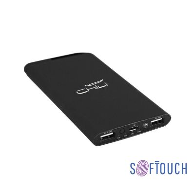 Зарядное устройство Theta, 6000 mAh, 2 выхода USB, покрытие soft touch, черный-0