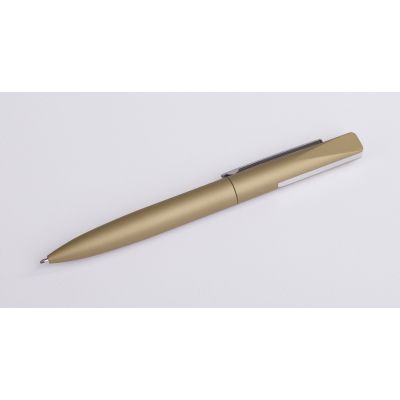 Ручка шариковая Mercury, покрытие soft touch, золотистый-3