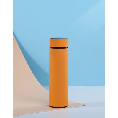Термос Бостон с индикацией температуры, soft touch, 0,5л., оранжевый-1