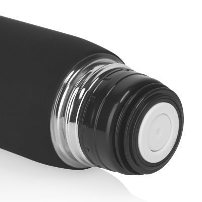 Термос Урал 600 мл, покрытие soft touch, черный-1