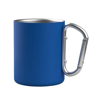 Кружка с карабином Юта 300 мл, покрытие soft touch, синий-0