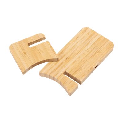 Складная беспроводная (15W) зарядная станция Puzzle с подсветкой логотипа, бежевый-6