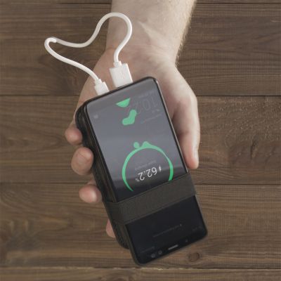 Зарядное устройство Olo, 8000 mAh, шильд в покрытии soft touch, черный-1