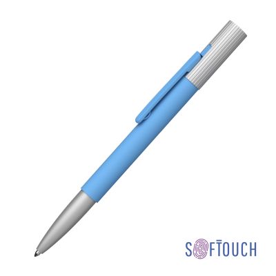 Ручка шариковая Clas, покрытие soft touch, голубой-0