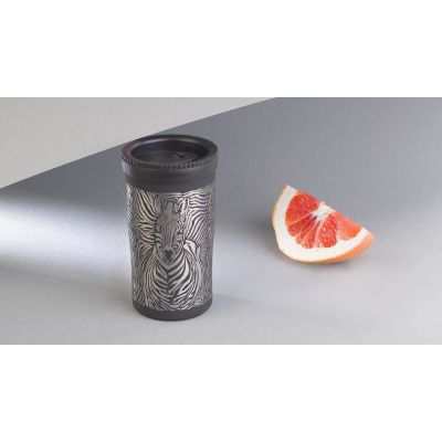 Термостакан Миссури 280 мл c гравировкой Зебра, покрытие soft touch, черный-1