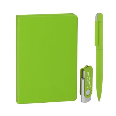 Набор подарочный Сорренто с блокнотом А6, покрытие soft touch, зеленое яблоко#, зеленое яблоко-1