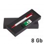 Набор ручка + флеш-карта 8Гб в футляре, белый с красным и зеленым