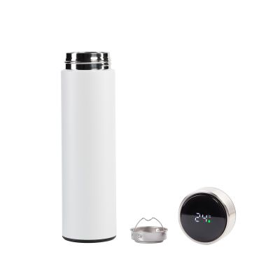 Термос Бостон silver line 500 мл с индикацией температуры, пудра, белый-1