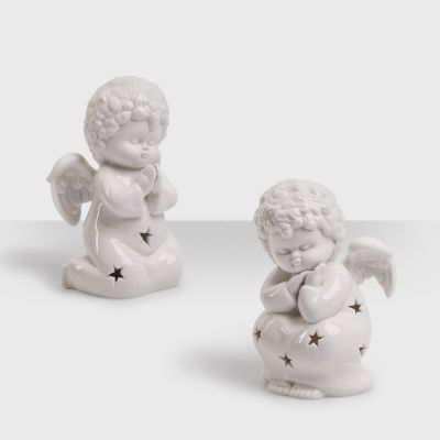 Набор подсвечников Ангелы (2 штуки), белый-0