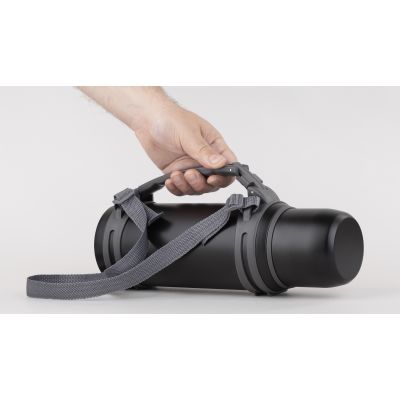 Термос Сахалин 1200 мл, покрытие пудра, черный-2