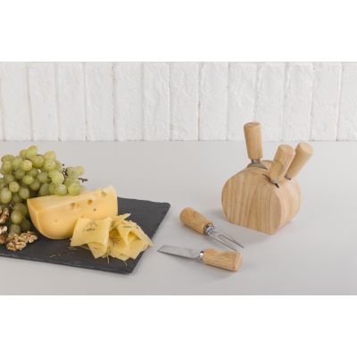 Набор для сыра Chief of cheese на подставке, натуральный-1