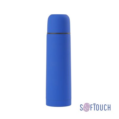 Термос Крит 500 мл, покрытие soft touch, синий-0