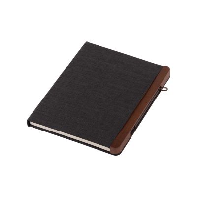 Блокнот Wood с ручкой в ореховом магнитном пенале, черный-2