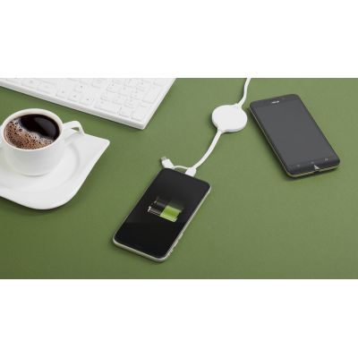 Кабель Energy с функцией беспроводного зарядного устройства, белый-4