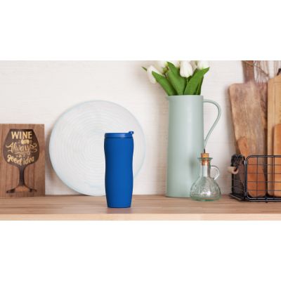 Термостакан Монтана 400 мл, покрытие soft touch, синий-1